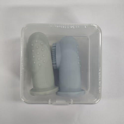 Moonkie Baby Finger Toothbrush Kit (2 Pcs) – Cloud & Mint – Safe Oral Cleaner for 3+ Months