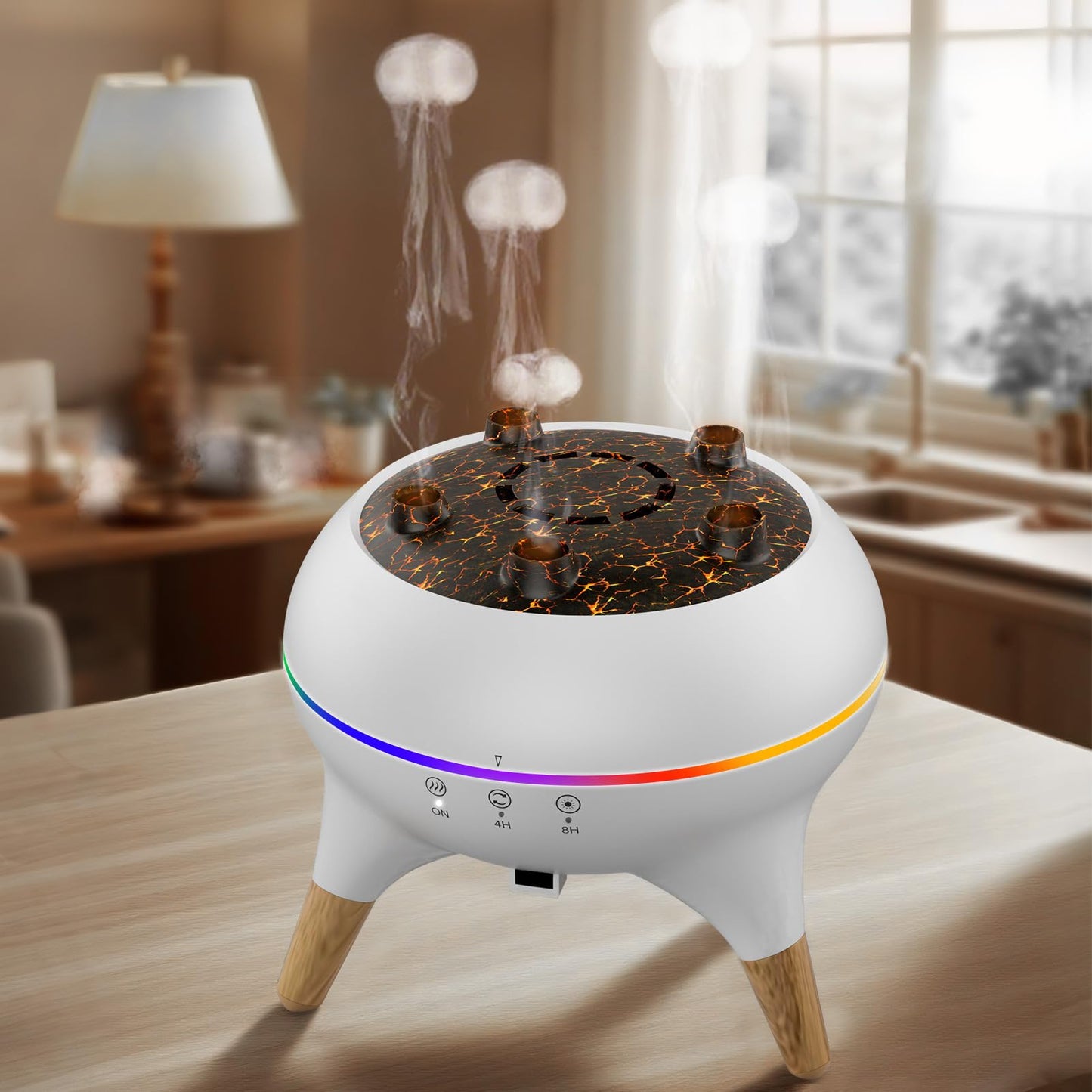 Morbou Jellyfish Diffuser with Music - 250ml + 2 Oils | 7 Color Lights