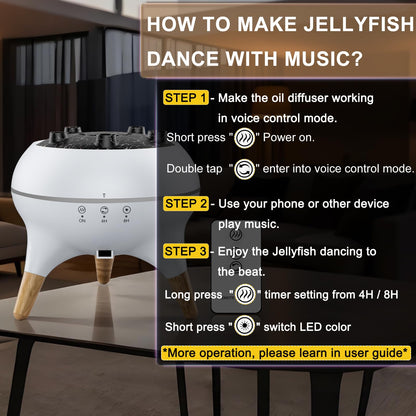 Morbou Jellyfish Diffuser with Music - 250ml + 2 Oils | 7 Color Lights