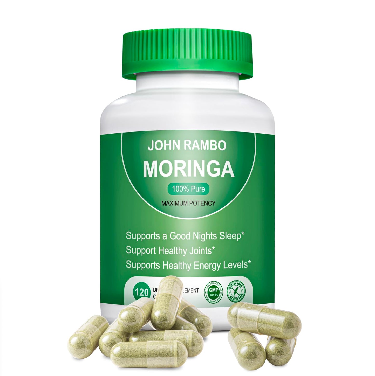 Moringa 1200 mg Capsules - 120 Count | Non-GMO Vegan Moringa Supplement