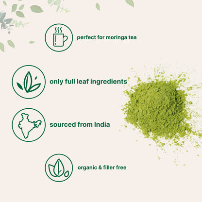 Organic Moringa Oleifera Leaf Powder - 2 lbs | India Grown, Antioxidants & Immune Vitamins | Vegan