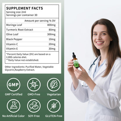 2 Pack (4 Fl Oz) Moringa Liquid Drops 800 mg for Women – Energy, Immunity & Antioxidants