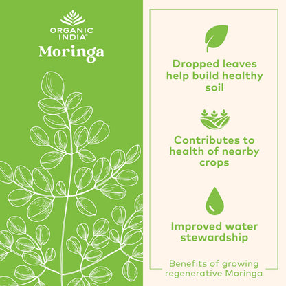 Organic India Moringa Capsules Organic – Green Superfood, Vegan, Gluten-Free | 90 Capsules