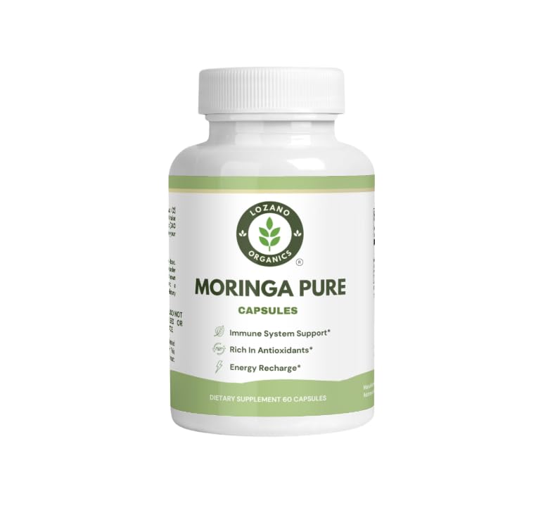 Moringa Powder Capsules - 800mg | Lozano Organics Natural Antioxidant Superfood
