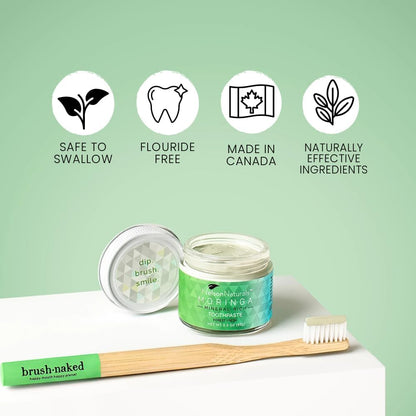 Moringa Mineral Rich Fluoride Free Toothpaste 3.3 oz | Zero Waste & Alkalizing