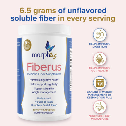 MORPHUS Fiberus Prebiotic Fiber Powder – Flavorless, Women's Gut Health & Regularity