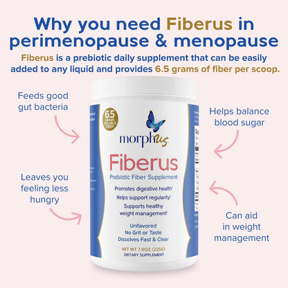 MORPHUS Fiberus Prebiotic Fiber Powder – Flavorless, Women's Gut Health & Regularity