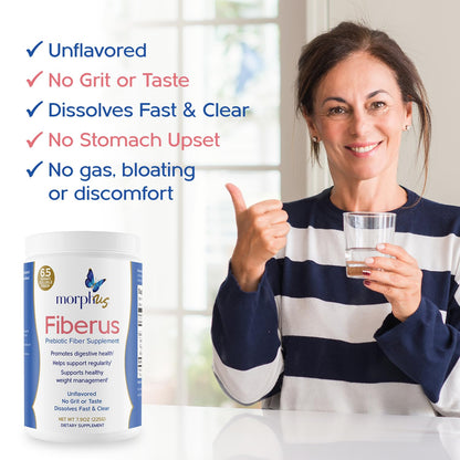 MORPHUS Fiberus Prebiotic Fiber Powder – Flavorless, Women's Gut Health & Regularity