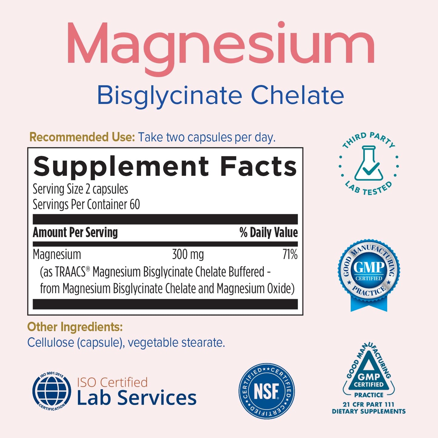 Morphus Magnesium Bisglycinate Chelate 300mg – 60 Capsules | Sleep, De-Stress & Muscle Support