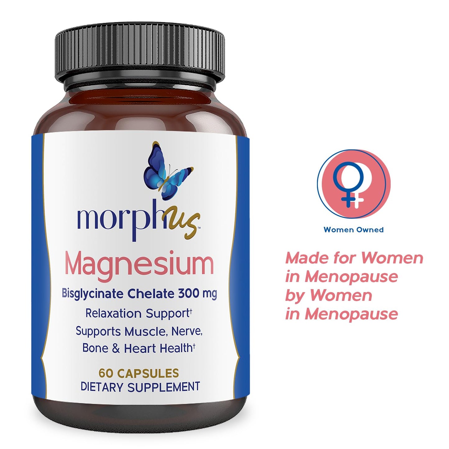 Morphus Magnesium Bisglycinate Chelate 300mg – 60 Capsules | Sleep, De-Stress & Muscle Support