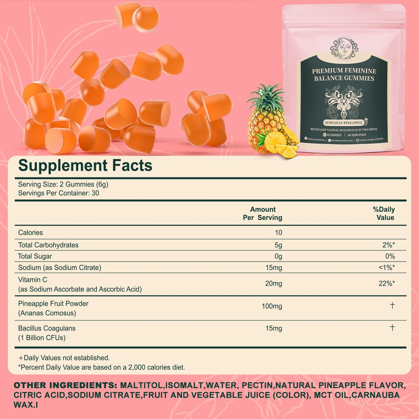 Mosslly Feminine Balance Gummies for Women – Probiotic + Vitamin C