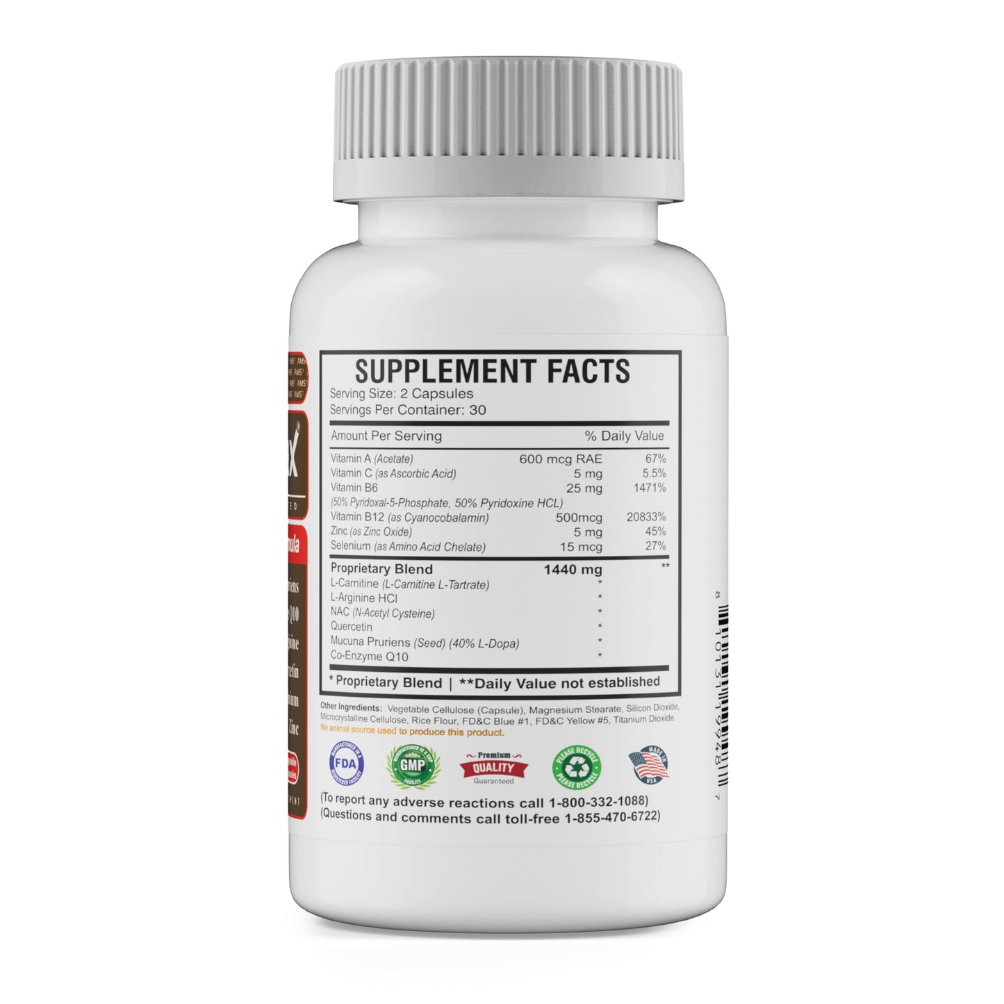 Motility Max – Sperm Motility & Reproductive Health Support | Circulation, Libido & Testosterone | 60 Capsules