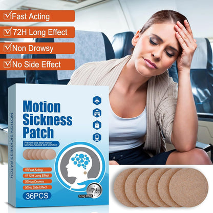 Motion Sickness Patches 36 Count — Non-Drowsy, Fast-Acting Travel Patches