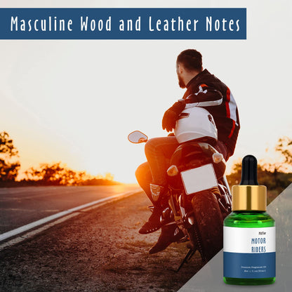 Motor Riders Fragrance Oil by MitFlor – 30ml Masculine Scent for Diffuser, Candle & Soap