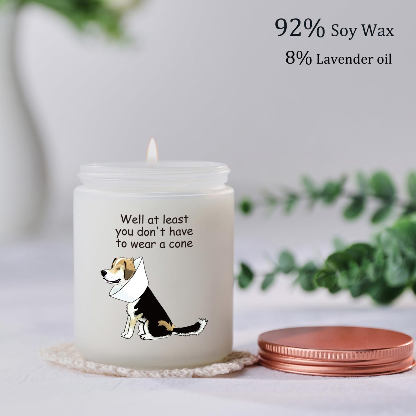 MOTVZC Get Well Soon Lavender Candle – Funny Recovery Gift for Women, Men, Dog Lovers