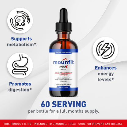(2 Pack) Mounfit Drops Max – Official Moun Fit Drops Max Liquid Supplement, Maximum Strength