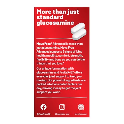Move Free Advanced Glucosamine Chondroitin + Calcium Fructoborate Joint Support - 160 Tablets (80 Servings)
