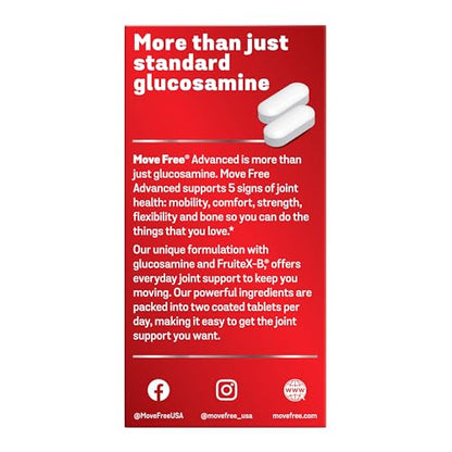 Move Free Advanced Glucosamine Chondroitin + Calcium Fructoborate Joint Support - 160 Tablets (80 Servings)
