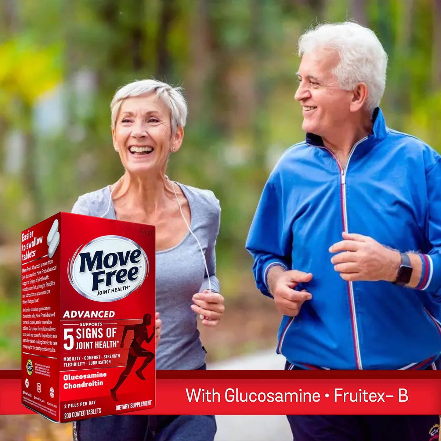 Move Free Advanced Glucosamine, Chondroitin & Uniflex – Joint Support (200 Tablets)