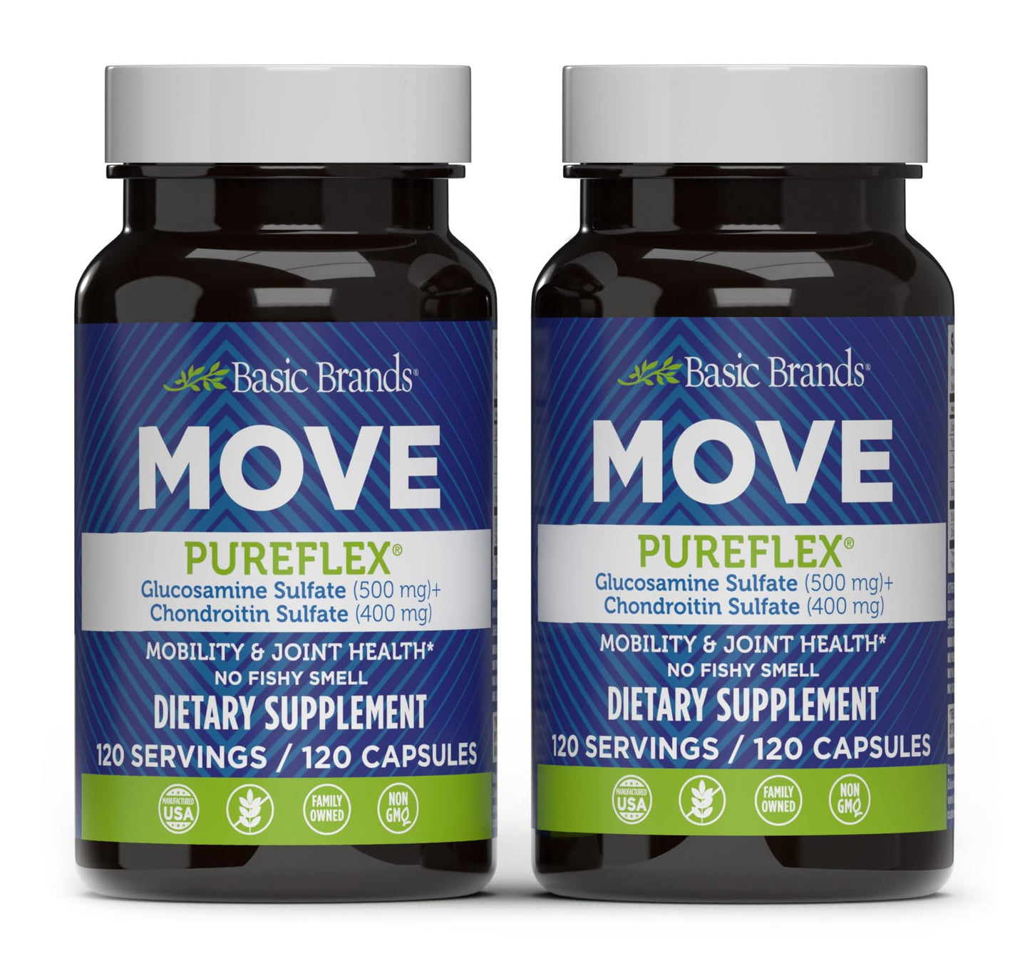 Move Pureflex Glucosamine Chondroitin – Joint Support Supplement (120 Capsules, 2-Pack)