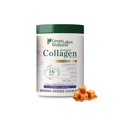 Great Lakes Wellness Movement Boost Collagen Peptides – Caramel, Non-GMO, Keto, 8 oz