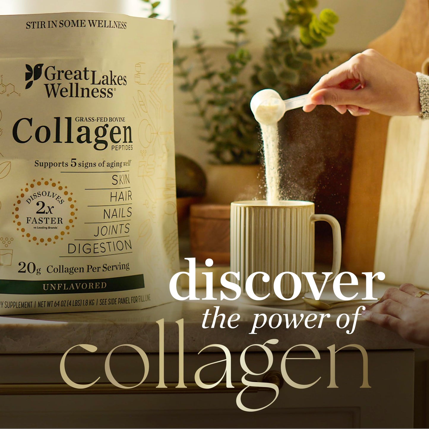 Great Lakes Wellness Movement Boost Collagen Peptides – Caramel, Non-GMO, Keto, 8 oz