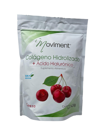 Moviment: Hydrolyzed Collagen + Hyaluronic Acid – Sugar-Free Cherry Flavor