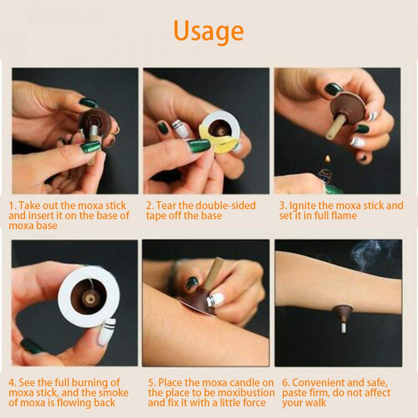 60pcs Moxa Sticks – Self-Adhesive Moxibustion Device for Neck, Shoulders & Back