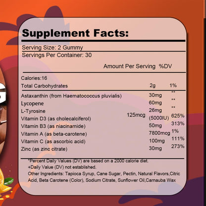 Moxca Vegan Astaxanthin & Lycopene Gummies – Skin Glow