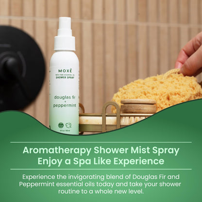 MOXE Aromatherapy Shower Spray | Douglas Fir & Peppermint, Made in USA, 4 oz