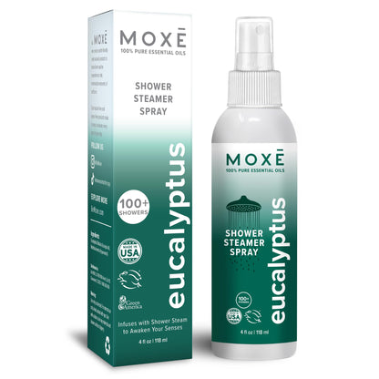 MOXĒ Eucalyptus Oil Shower Mist – 4 oz | 100% Pure Essential Oils, Made in USA
