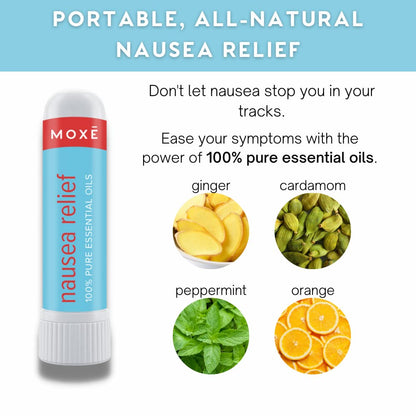 MOXE Nausea Nasal Inhaler Sticks – All-Natural Essential Oil Blend, Portable Aromatherapy, Made in USA (3 Pack)