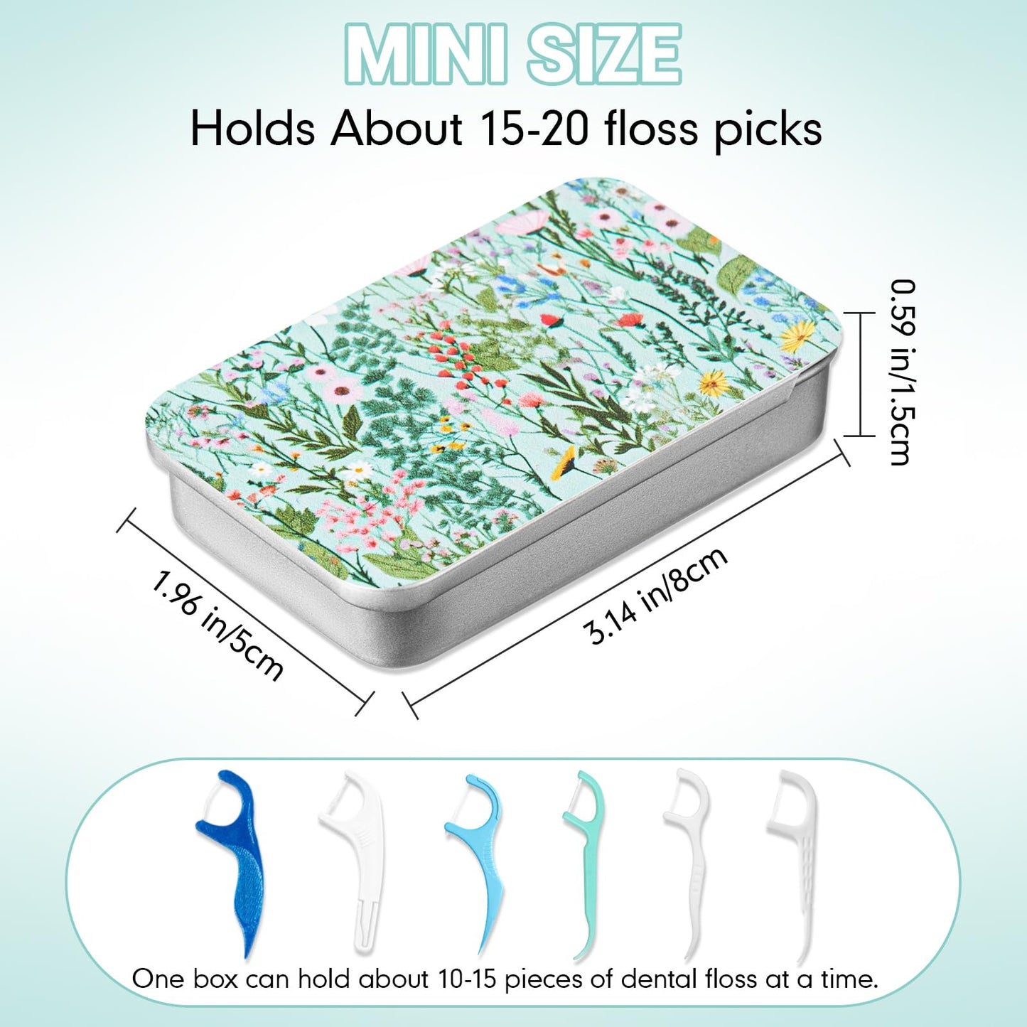 Moxweyeni 4 Pack Floral Dental Floss Case - Portable Travel Dispenser