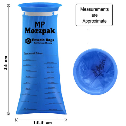 MP Mozzpak Vomit Bags 24-Pack – Leak-Proof 1000ml Emesis Bags for Travel