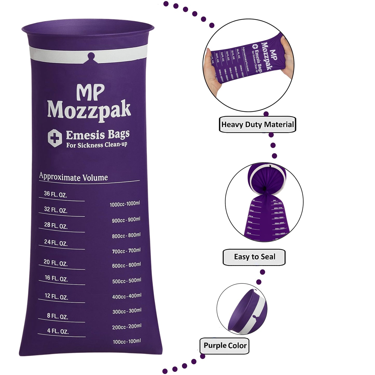 MP Mozzpak Vomit Bags 24-Pack – Medical-Grade, Leak-Proof & Travel-Ready