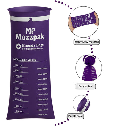 MP Mozzpak Vomit Bags 24-Pack – Medical-Grade, Leak-Proof & Travel-Ready