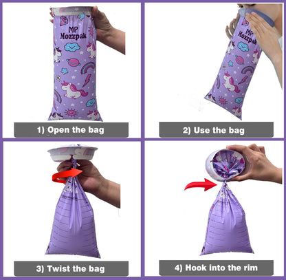 MP MOZZPAK Unicorn Kids Vomit Bags – 15 Pack, Leak-Proof Emesis Bags for Travel