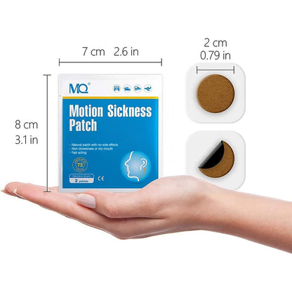 MQ 42ct Motion Sickness Patches – Non-Drowsy, Waterproof, 72h
