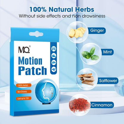 MQ Motion Sickness Patch – 50 Count, Non-Drowsy Behind-Ear Patches for Travel