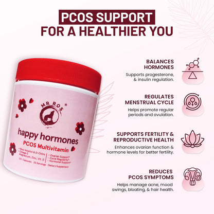 Mr Ros Happy Hormones PCOS Multivitamin for Women | Myo & D-Chiro Inositol 40:1