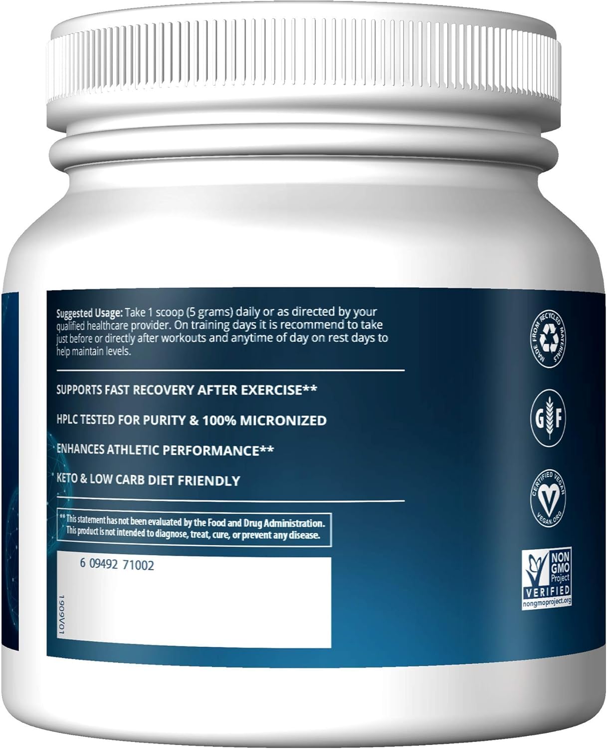 MRM Creatine Monohydrate 500 — 100% Micronized | 100 Servings