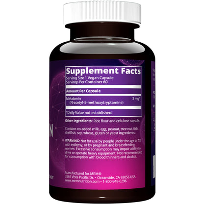 MRM Melatonin 3mg, 0.10 Pound - Sleep Support
