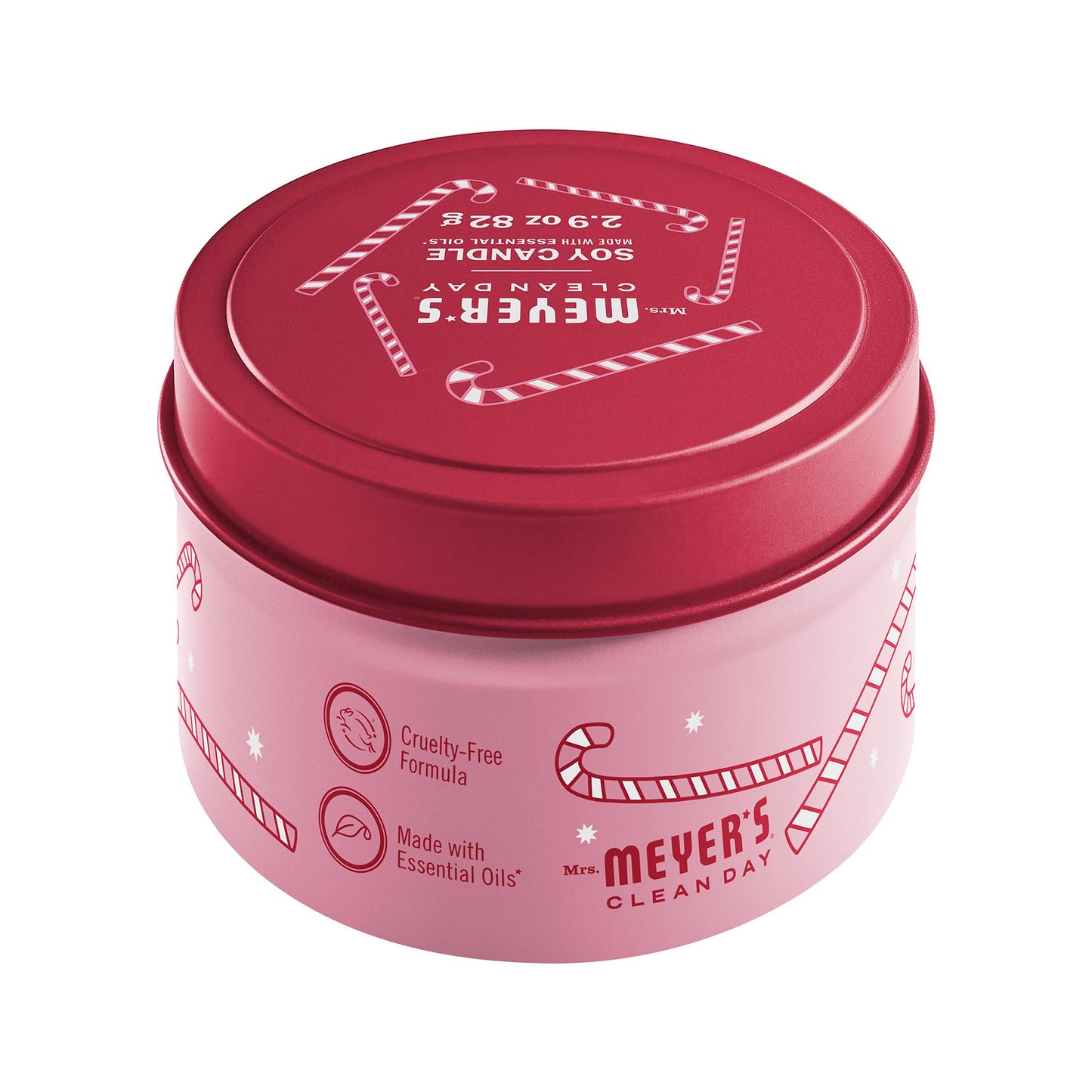 MRS. MEYER'S CLEAN DAY Peppermint Soy Tin Candle - 12 Hr Burn, 2.9 oz