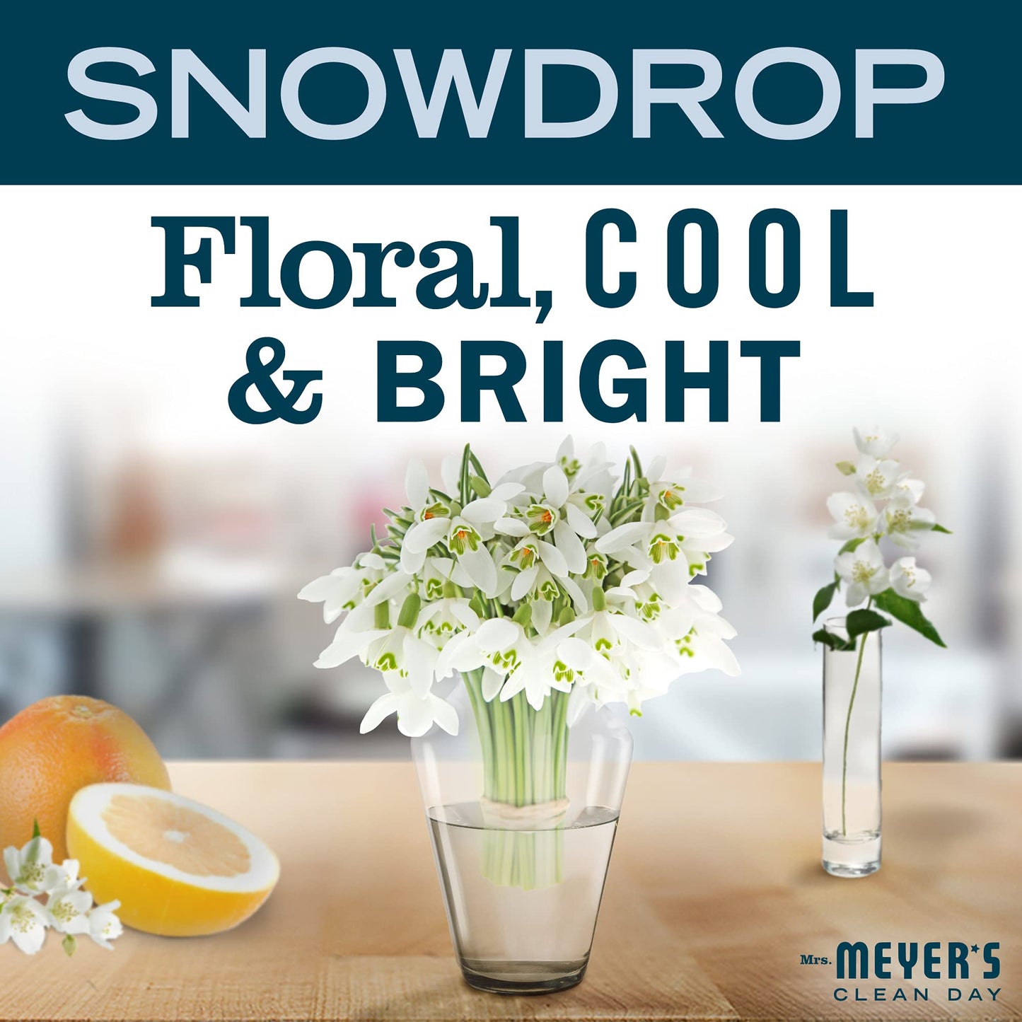 Mrs. Meyer's Clean Day Snowdrop Soy Tin Candle – 12-Hour Burn Time, 2.9 oz