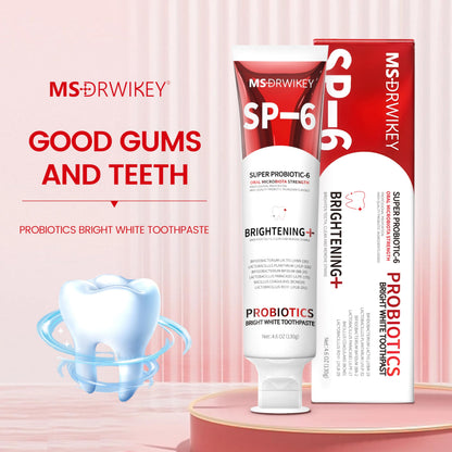 MSDRWIKEY SP-6 Probiotic Whitening Toothpaste - Fluoride-Free, Enamel-Safe