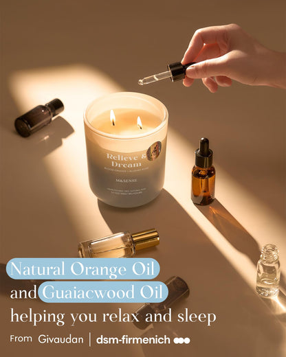 M&SENSE Blood Orange & Blushed Rose Aromatherapy Candle - 80-Hour Burn
