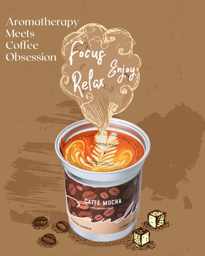 M&SENSE Cappuccino Coffee Scented Candle – 12.3oz Soy Wax, 75h Burn