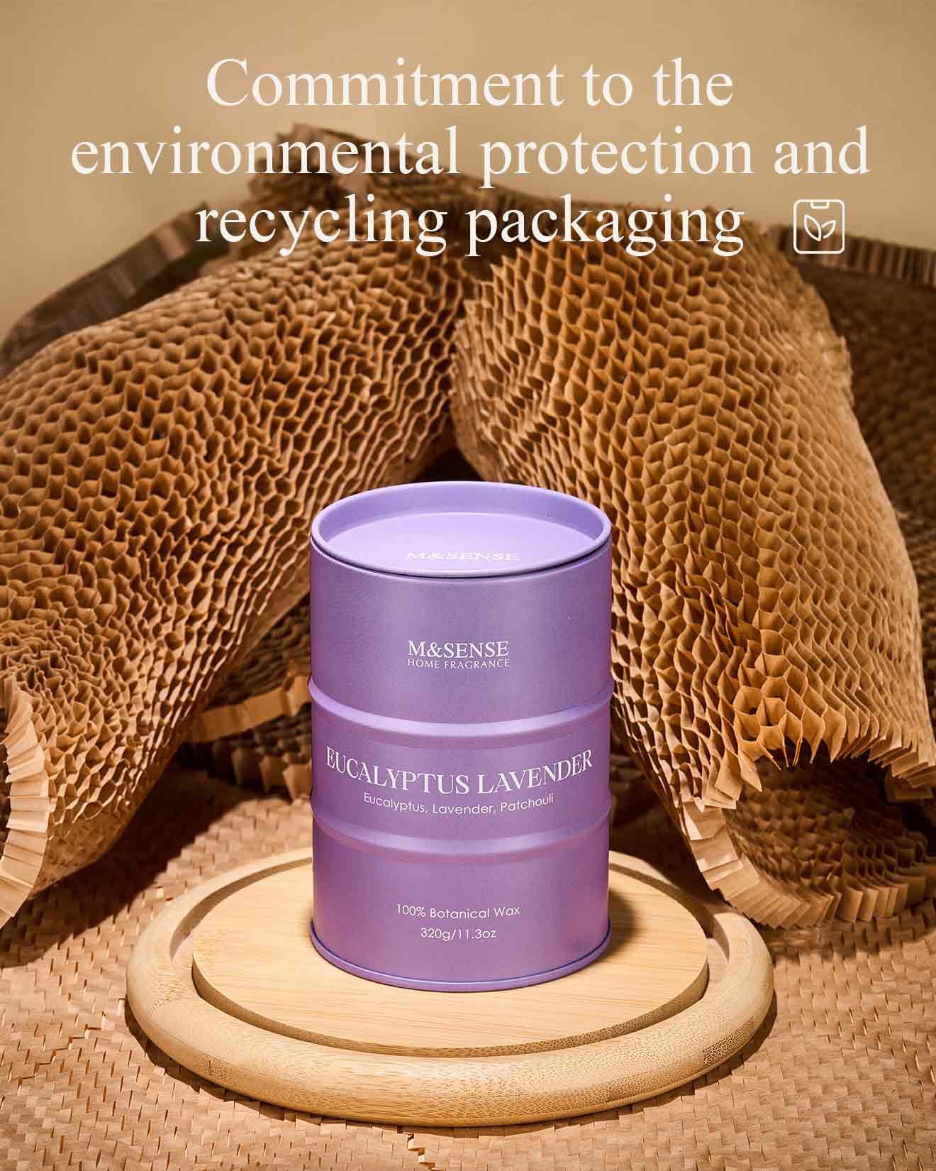 M&SENSE Eucalyptus Lavender Scented Candle – Natural Non-Toxic Soy Blend, 11.3oz, 70 Hour Burn