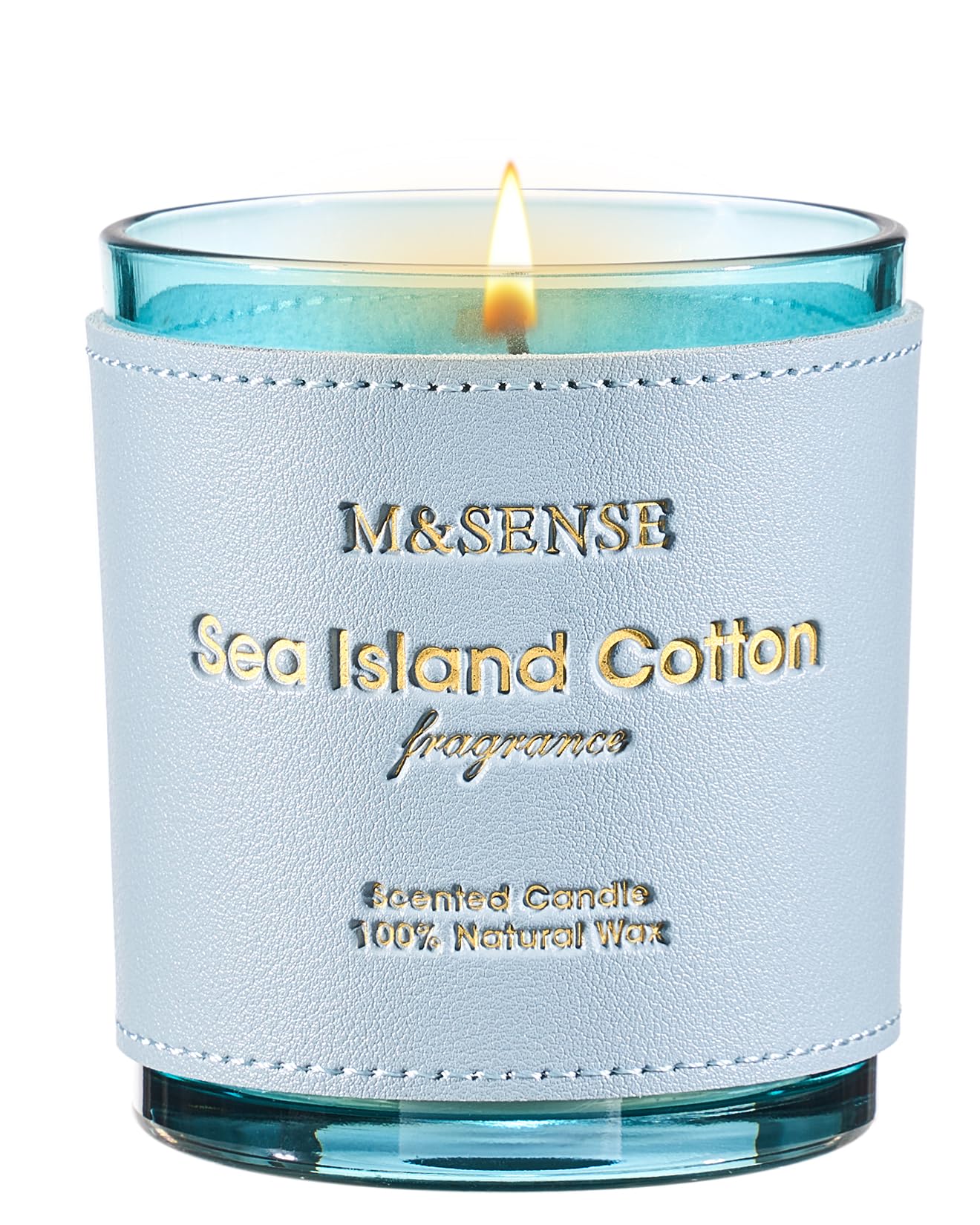 M&SENSE Green Floral Musky Scented Candles – 10oz Vegan Soy Wax, 42-Hour Burn Time
