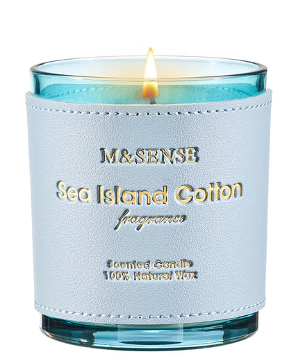 M&SENSE Green Floral Musky Scented Candles – 10oz Vegan Soy Wax, 42-Hour Burn Time